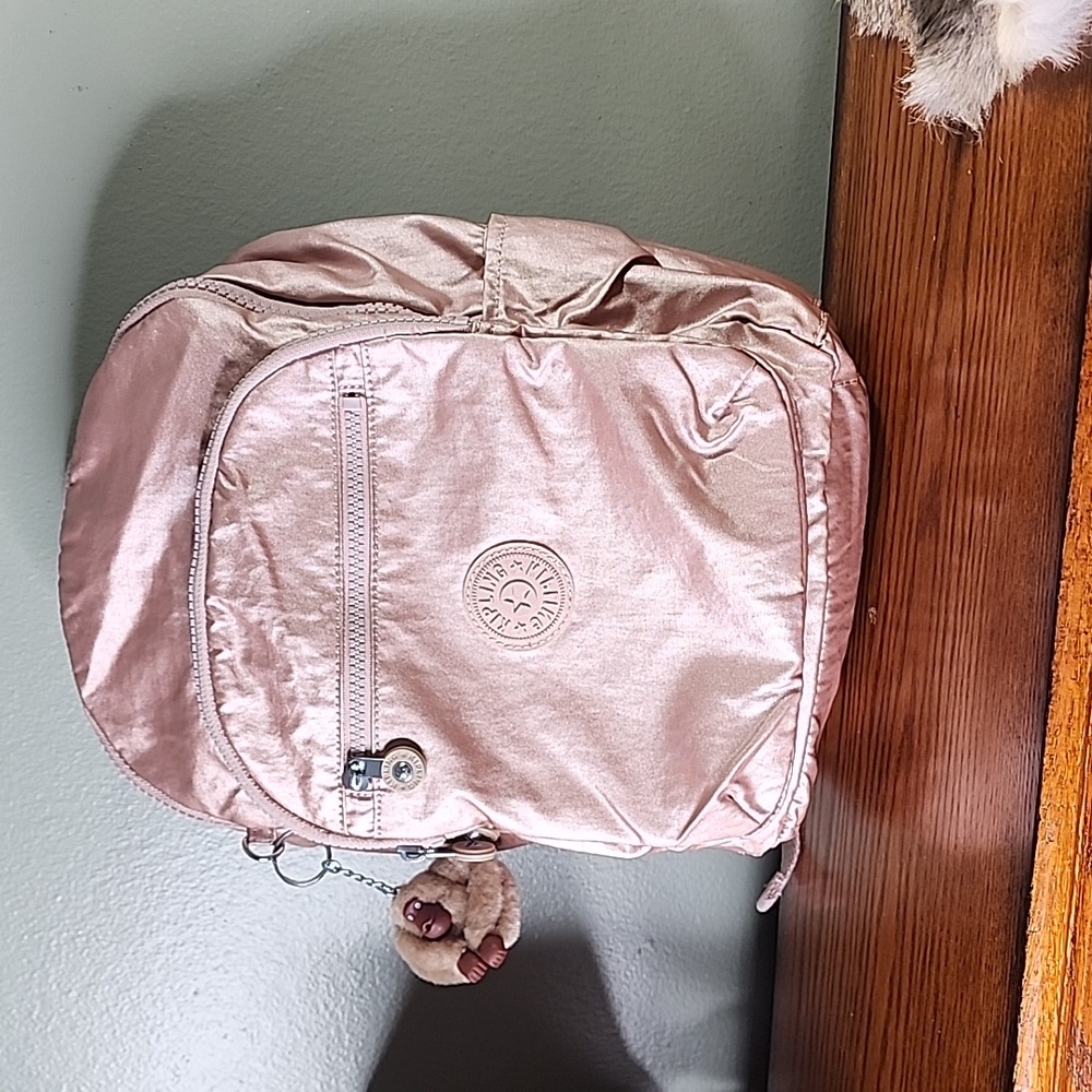PRICE FIRM Kipling Seoul Small Tablet Backpack Metallic Pink